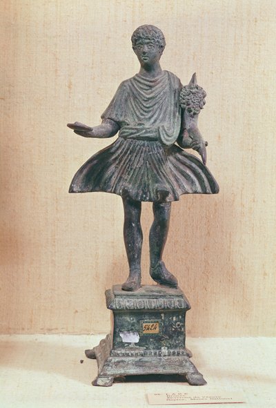 Statuette of Lar, found near Vesuvius by Roman